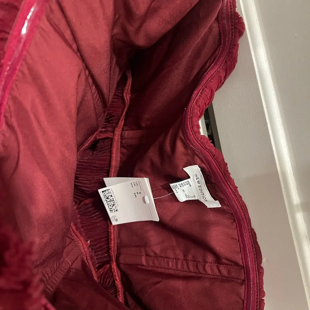 Zara Deep red wine womens strapless top. Would pair beautifully with any bottom. - Picture 3 of 5